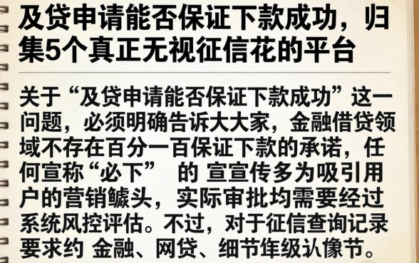 及贷申请能否保证下款成功，归集5个真正无视征信花的平台