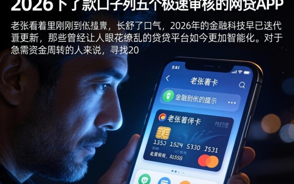 2026下了款的口子，胪列五个极速审核的网贷app