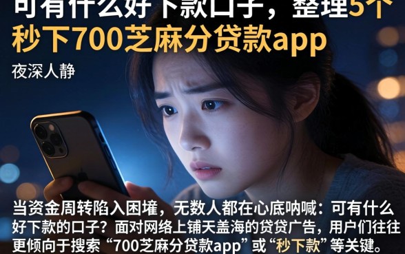 可有什么好下款的口子，整理5个秒下700芝麻分贷款app