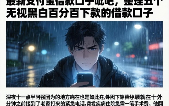 最新支付宝借款口子贴吧，整理五个无视黑白百分百下款的借款口子