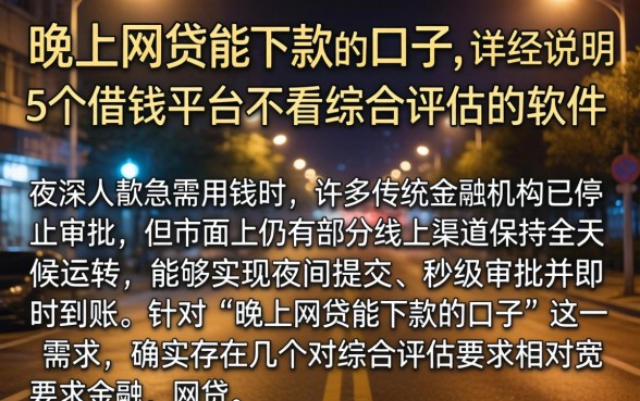 晚上网贷能下款的口子，详尽说明5个借钱平台不看综合评估的软件