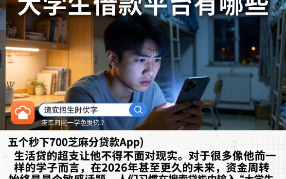 大学生的借款平台有哪些，细致阐述五个秒下700芝麻分贷款app