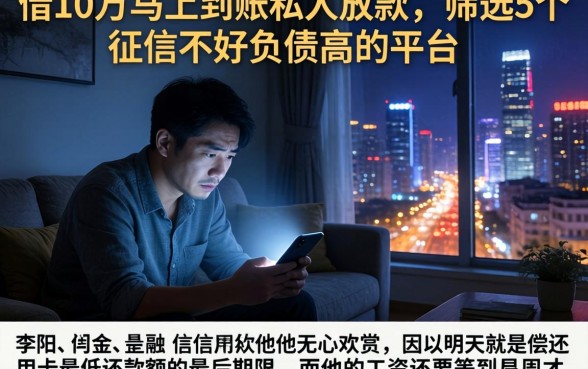 借10万马上到账私人放款，筛选5个征信不好负债高的平台