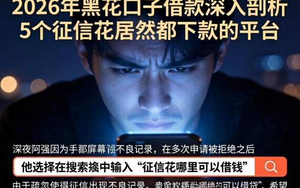 2026年黑花口子借款,深入剖析5个征信花居然都下款的平台