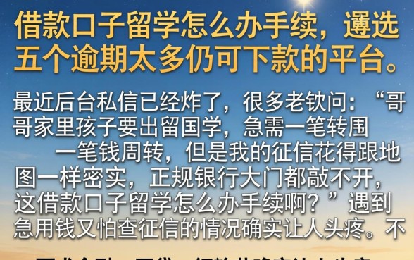 借款口子留学怎么办手续,遴选五个逾期太多仍可下款的平台