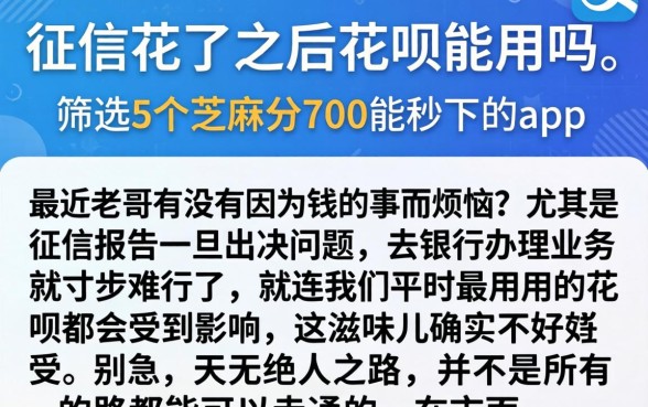 征信花了之后花呗能用吗，筛选5个芝麻分700能秒下的app