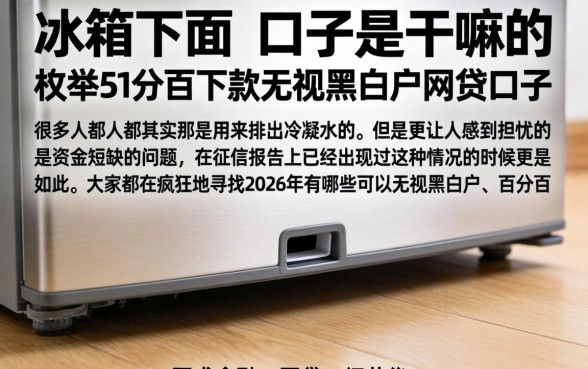 冰箱下面的口子是干嘛的，枚举5个百分百下款无视黑白户网贷口子