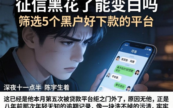 征信黑花了能变白吗，筛选5个黑户好下款的平台