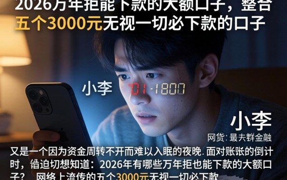 2026万年拒能下款的大额口子，整合五个3000元无视一切必下款的口子