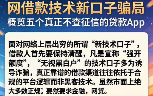 网借款技术新口子骗局，概览五个真正不查征信的贷款app