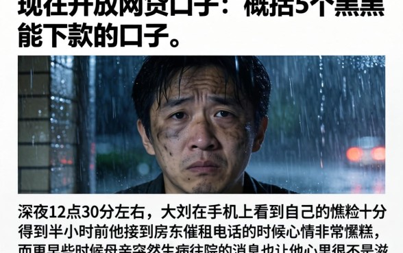 现在开放的网贷口子，概括5个黑户能下款的口子