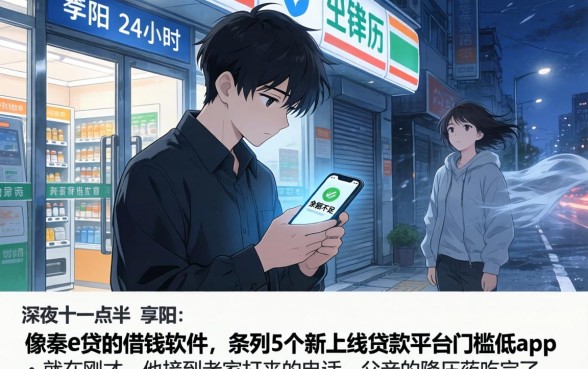 像秦e贷的借钱软件，条列5个新上线贷款平台门槛低app