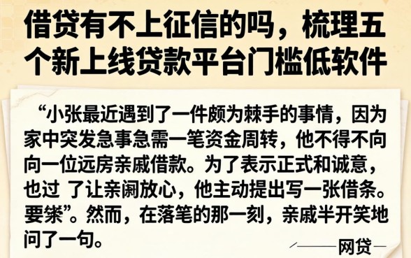 借条有不上征信的吗，梳理五个新上线贷款平台门槛低软件