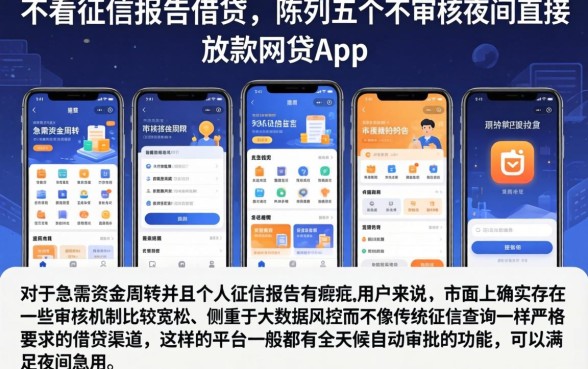 不看征信报告借贷，陈列五个不审核夜间直接放款的网贷app