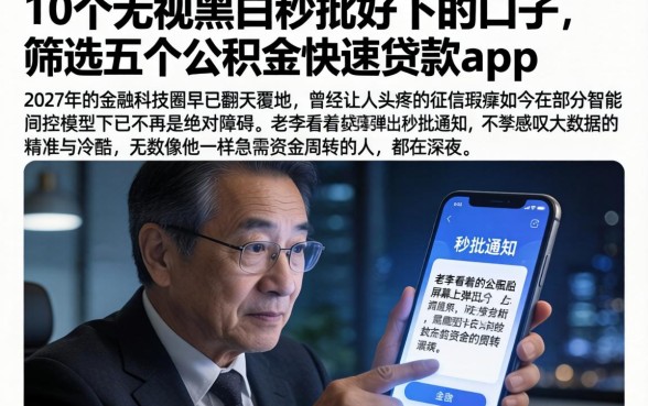 10个无视黑白秒批好下的口子，筛选五个公积金快速贷款app