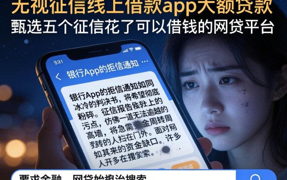 无视征信线上借款app大额贷款，甄选五个征信花了可以借钱的网贷平台