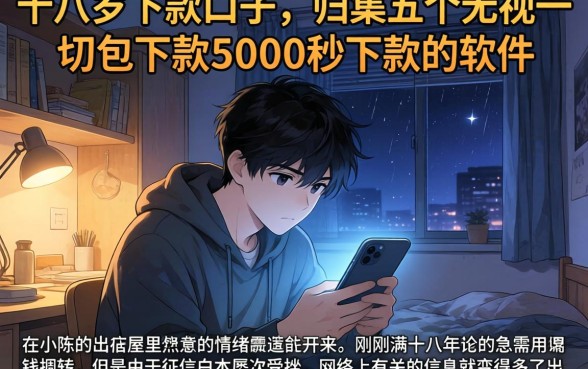 十八岁下款的口子，归集五个无视一切包下款5000秒下款的软件