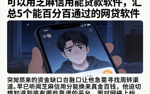 可以用芝麻信用能贷款的软件，汇总5个能百分百通过的网贷软件