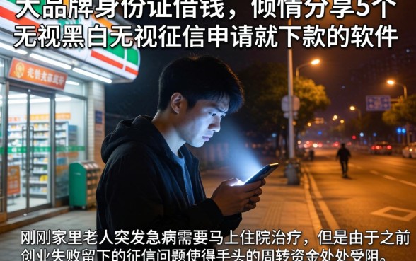 大品牌身份证借钱，倾情分享5个无视黑白无视征信申请就下款的软件