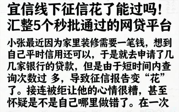 宜信线下征信花了能过吗，汇整5个秒批通过的网贷平台