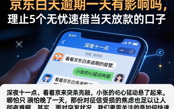京东白天逾期一天有影响吗，理出5个无忧速借当天放款的口子