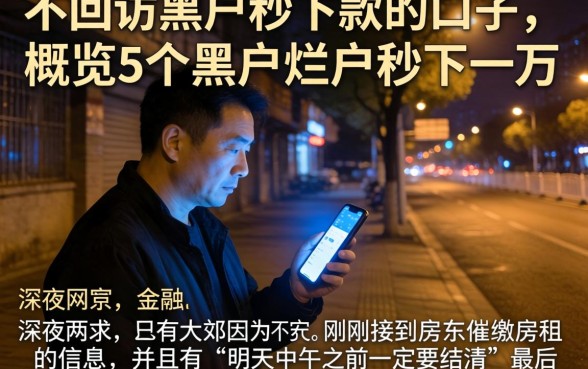不回访黑户秒下款的口子，概览5个黑户烂户秒下一万