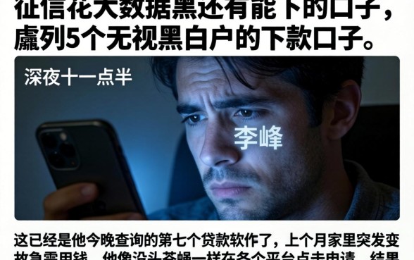 征信花大数据黑还有能下的口子，胪列5个无视黑白户的下款口子