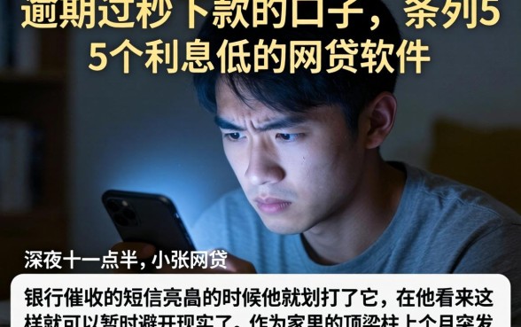 逾期过秒下款的口子，条列5个利息低的网贷软件