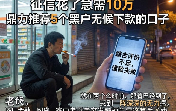 征信花了急需10万，鼎力推荐5个黑户无条件下款的口子