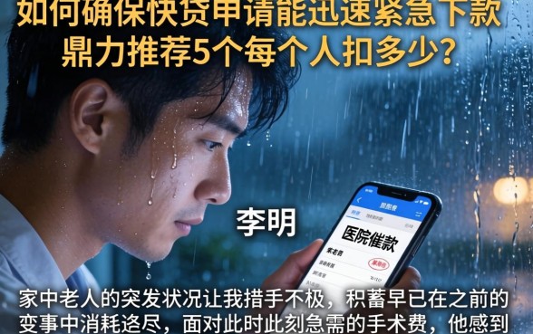 如何确保快贷申请能迅速紧急下款，鼎力推荐5个每个人扣多少？