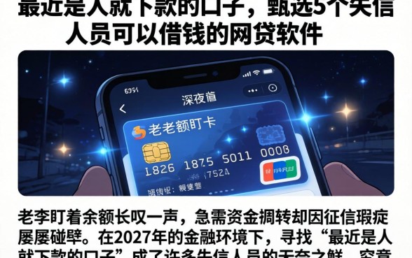 最近是人就下款的口子,甄选5个失信人员可以借钱的网贷软件