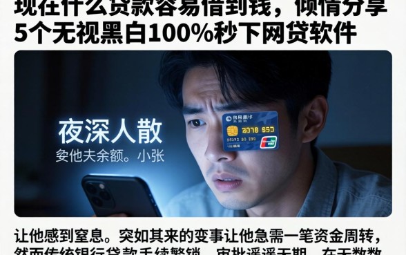 现在什么贷款容易借到钱，倾情分享5个无视黑白100%秒下网贷软件