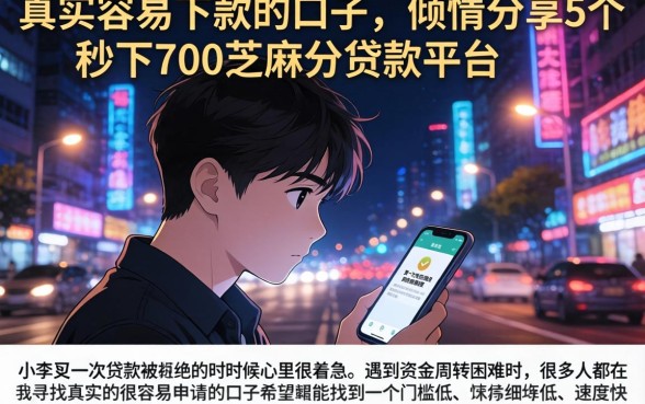 真实容易下款的口子，倾情分享5个秒下700芝麻分贷款平台