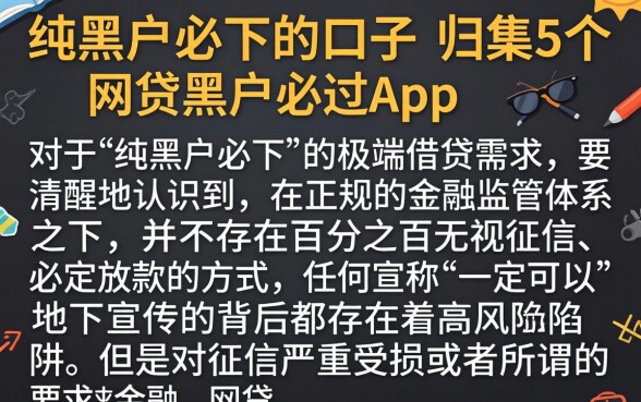 纯黑户必下的口子，归集5个网贷黑户必过app