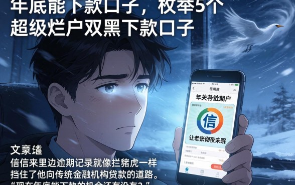 年底能下款的口子，枚举5个超级烂户双黑下款口子
