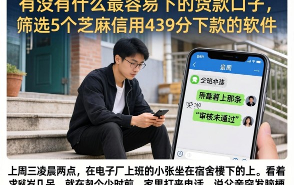 有没有什么最容易下的货款口子，筛选5个芝麻信用439分下款的软件