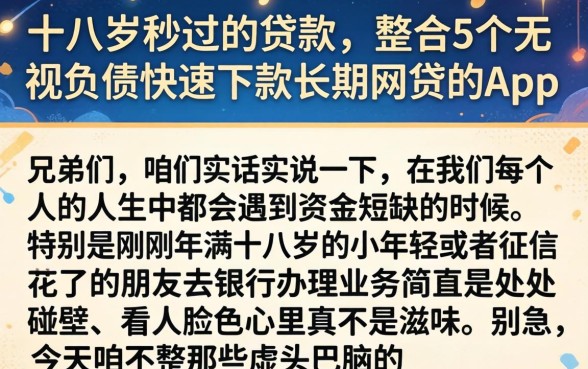 十八岁秒过的贷款，整合5个无视负债快速下款长期网贷的app