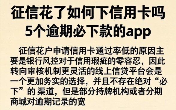 征信花了如何下信用卡吗，概括5个逾期必下款的app