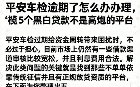 平安车检逾期了怎么办理，概览5个黑白贷款不是高炮的平台