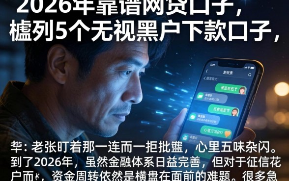 2026年靠谱的网贷口子，胪列5个无视黑户下款口子