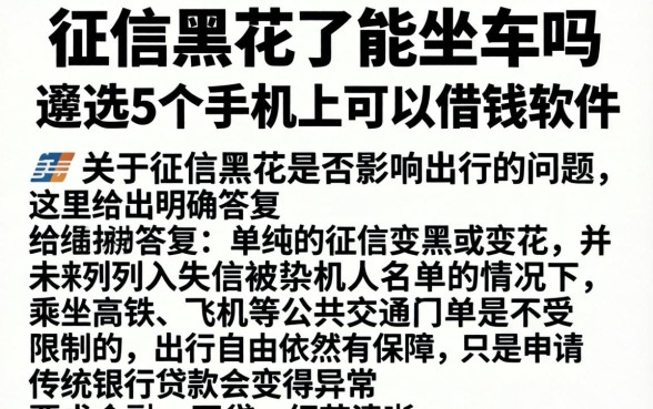 征信黑花了能坐车吗,遴选5个手机上可以借钱的软件