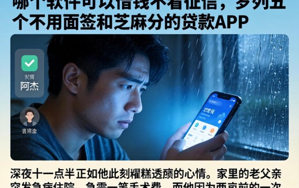 哪个软件可以借钱不看征信，罗列五个不用面签和芝麻分的贷款app