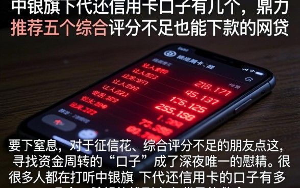 中银旗下代还信用卡的口子有几个，鼎力推荐五个综合评分不足也能下款的网贷