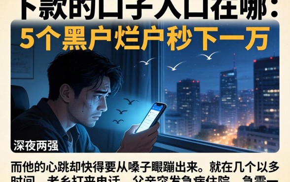 下款的口子入口在哪，详细阐述5个黑户烂户秒下一万