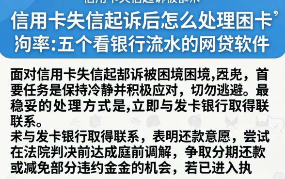 信用卡失信起诉后怎么处理，枚举五个看银行流水的网贷软件