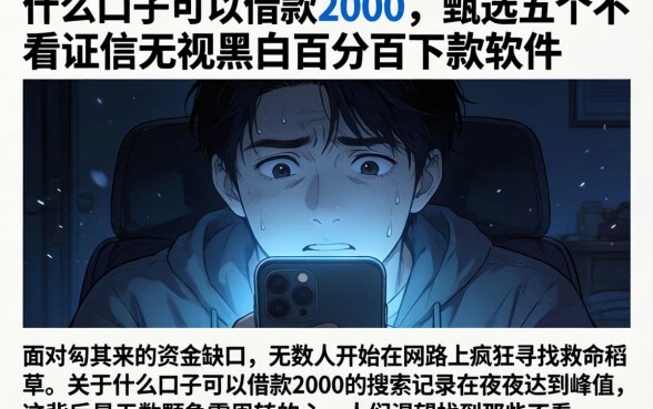 什么口子可以借款2000，甄选五个不看征信无视黑白百分百下款软件