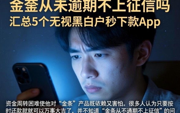 金条从未逾期不上征信吗，汇总5个无视黑白户秒下款app