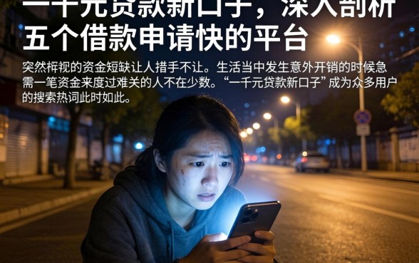 一千元贷款新口子，深入剖析五个借款申请快的平台