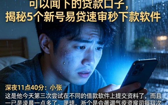 可以闻下的贷款口子，揭秘5个新号易贷速审秒下款软件
