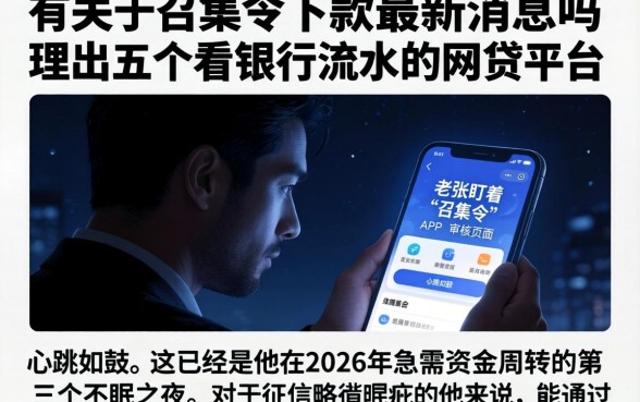 有关于召集令下款的最新消息吗，理出五个看银行流水的网贷平台
